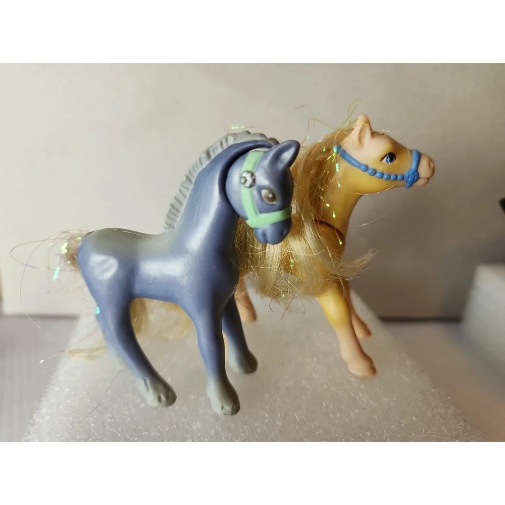 Vintage Kenner 1990s Littlest Pet Shop Ponies-3, Male Lion, Gray Bunny, & Puppy